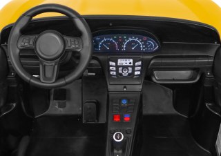 Perfecta Auto dla 2 dzieci Żółta + Pompowane koła + Silnik bezszczotkowy + MP3 LED + Wolny Start