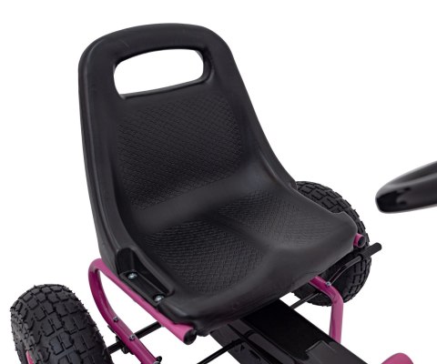 Gokart na Pedały AIR PerHour dla dzieci Różowy + Hamulec ręczny + Pompowane koła + Regulacja siedzenia