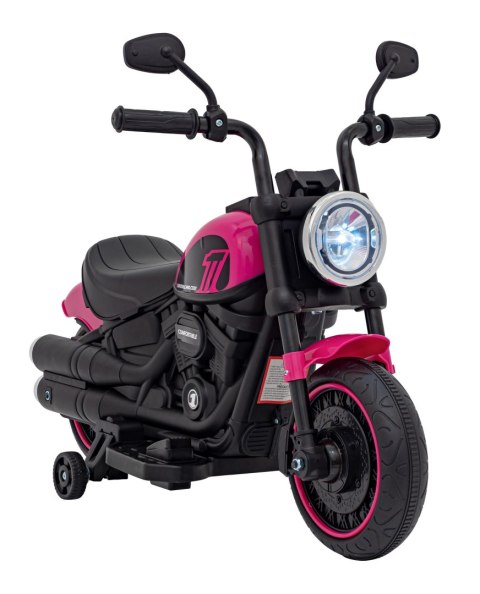 Motorek Chopper FASTER na akumulator dla dzieci Różowy + Radio FM + Panel audio + LED
