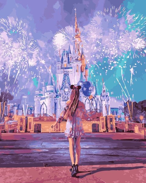 Malowanie po numerach Disneyland 40x50 Płótno + Farby + Pędzle Malowanie po numerach Disneyland 40x50 Płótno + Farby + Pędzle