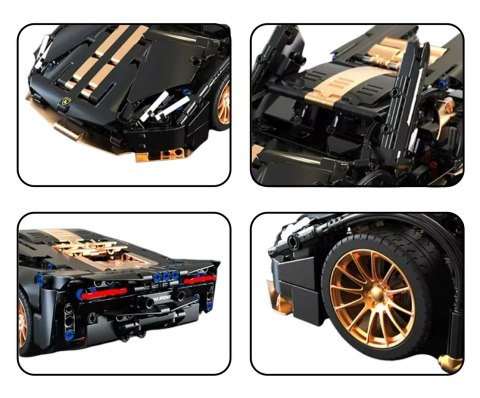Zestaw Klocków Auto Sportowe Czarne 1309el. Zestaw Klocków Auto Sportowe Czarne 1309el.
