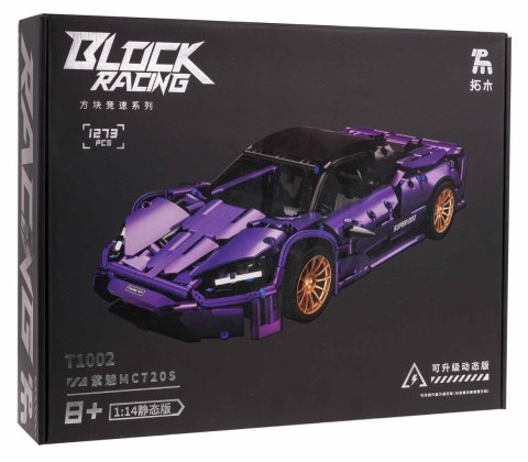 Zestaw Klocków Auto Sportowe Fioletowe 1273el.