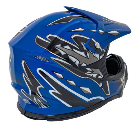 Kask Motocyklowy Enduro Niebieski S