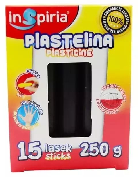 Plastelina czarna 15 lasek 250g Plastelina czarna 15 lasek 250g