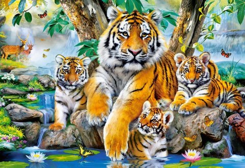 Puzzle 1000 elementów. Tygrysy przy strumieniu Puzzle 1000 elementów. Tygrysy przy strumieniu