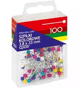 Szpilki Metalowe Kolorowe Grand 100 szt.