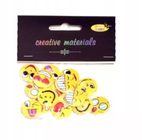 Guziki ozdobne Emoji 20mm 15szt Guziki ozdobne Emoji 20mm 15szt