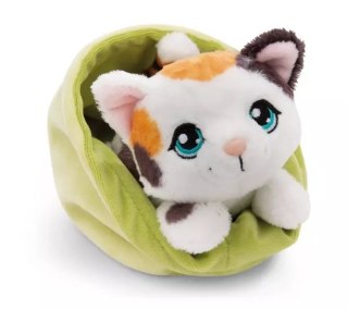 NICI 61332 Maskotka kotek 12cm w plamki w zielonym koszyku