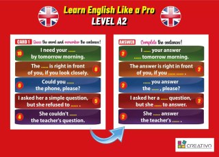 Learn English Like a Pro - Inteligentne fiszki + gra (poziom A2)