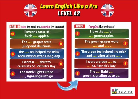 Learn English Like a Pro - Inteligentne fiszki + gra (poziom A2) Learn English Like a Pro - Inteligentne fiszki + gra (poziom A2)