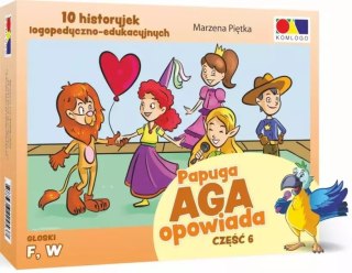 Historyjki obrazkowe. Papuga Aga opowiada. Część 6 - głoski F, W