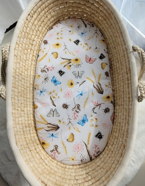 Prześcieradło bawełniane do kosza Mojżesza Boho wózka gondoli 75x35 cm - Summer meadow Prześcieradło bawełniane do kosza Mojżesza Boho wózka gondoli 75x35 cm - Summer meadow
