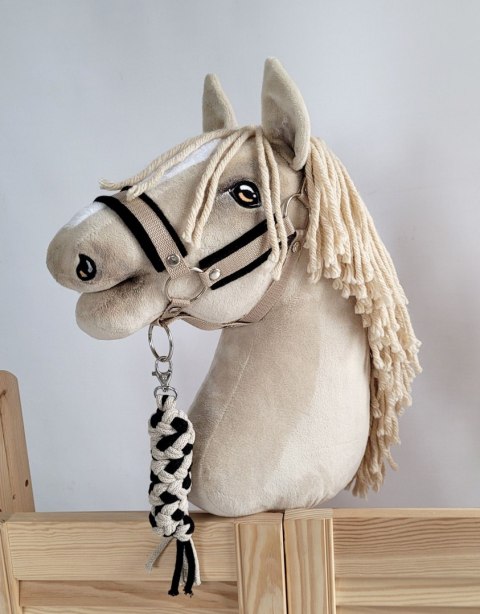 Uwiąz dla Hobby Horse ze sznurka - czarno-beżowy Uwiąz dla Hobby Horse ze sznurka - czarno-beżowy