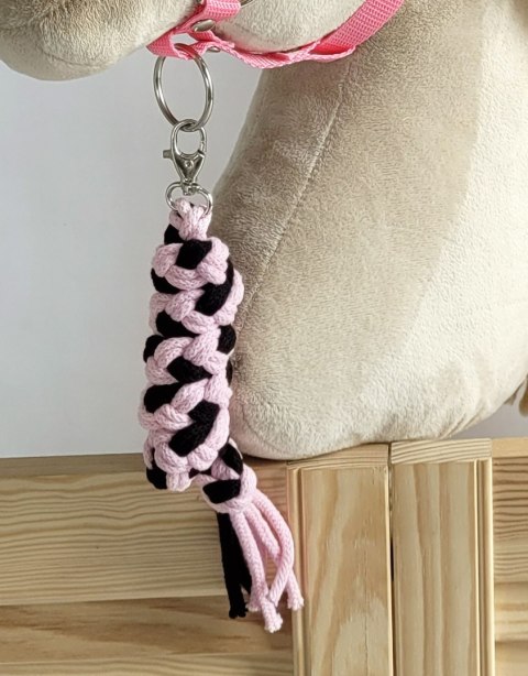 Uwiąz dla Hobby Horse ze sznurka - czarno-różowy Uwiąz dla Hobby Horse ze sznurka - czarno-różowy