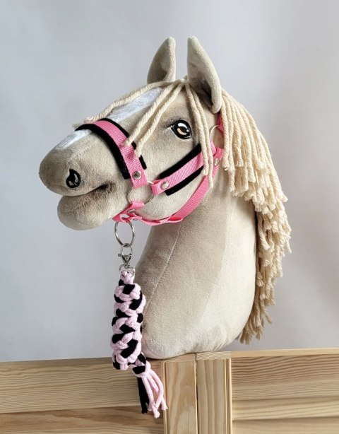 Uwiąz dla Hobby Horse ze sznurka - czarno-różowy Uwiąz dla Hobby Horse ze sznurka - czarno-różowy