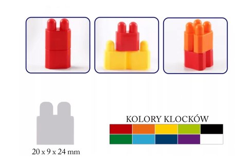 Klocki małych geniuszy - cegiełki, 280 elementów