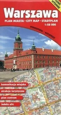 WARSZAWA PLAN MIASTA 1:28 000 MAPA WODOODPORNA WARSZAWA PLAN MIASTA 1:28 000 MAPA WODOODPORNA
