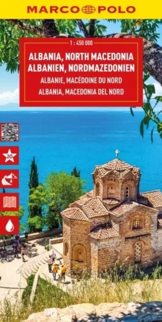 Albania, Macedonia P??nocna. Mapa drogowa w skali 1:450 000