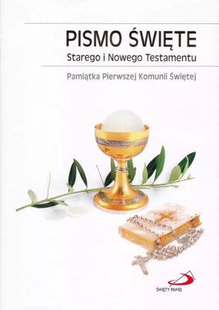 Pismo Św. ST i NT I Komunia Św. (standard format, twarda oprawa, złocone brzegi kartek)