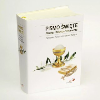 Pismo Św. ST i NT I Komunia Św. (standard format, twarda oprawa, złocone brzegi kartek)