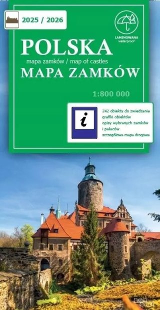 Polska mapa zamków 2025/2026 1800 000