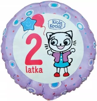 Balon Foliowy KICIA KOCIA Bajka Kotek Drugie 2 Latka URODZINY Party 45cm