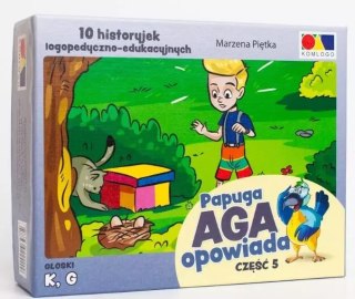 Papuga Aga opowiada. Część 5. 10 historyjek logopedyczno-edukacyjnych. Głoski k, g