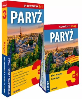 Paryż 3w1: przewodnik + atlas + mapa