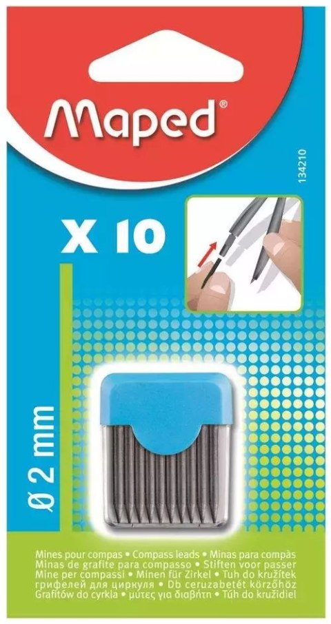 Wkłady do cyrkli, grafit, 10 sztuk Wkłady do cyrkli, grafit, 10 sztuk