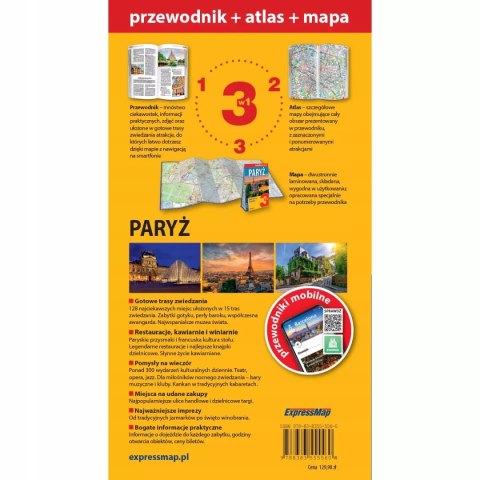 Paryż 3w1: przewodnik + atlas + mapa