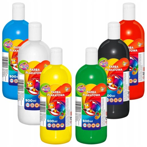 FARBY PLAKATOWE ZESTAW 6 X 500ML SWEET COLOURS