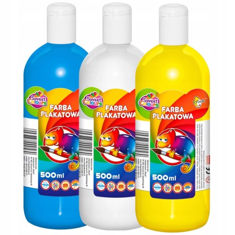 FARBY PLAKATOWE ZESTAW 6 X 500ML SWEET COLOURS