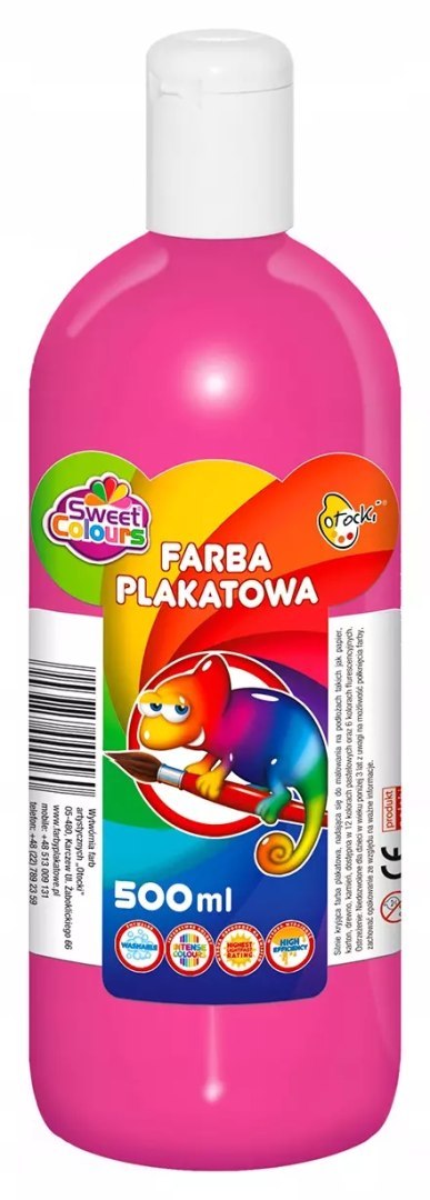 FARBY PLAKATOWE ZESTAW 6 X 500ML SWEET COLOURS