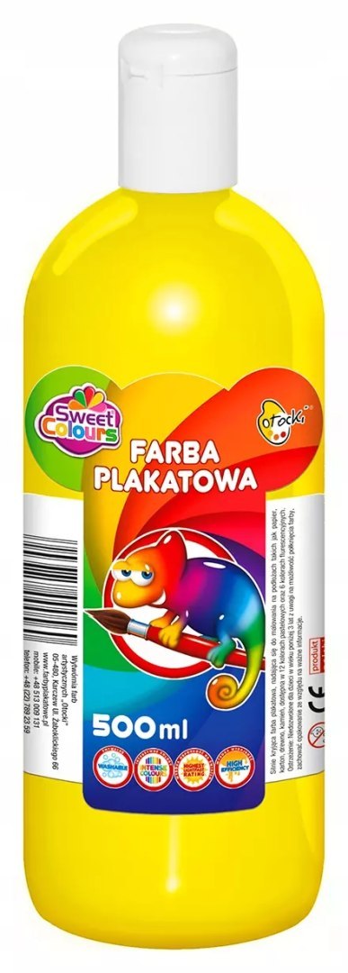 FARBY PLAKATOWE ZESTAW 6 X 500ML SWEET COLOURS
