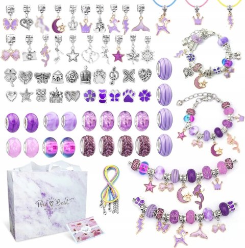 KORALIKI DO ROBIENIA BRANSOLETEK BIŻUTERA KREATYWNA ZABAWA CHARMS FIOLET KORALIKI DO ROBIENIA BRANSOLETEK BIŻUTERA KREATYWNA ZABAWA CHARMS FIOLET