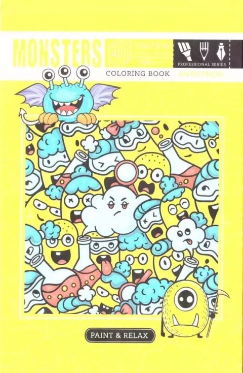 Kolorowanka antystresowa 126x200 20k Monsters Kolorowanka antystresowa 126x200 20k Monsters