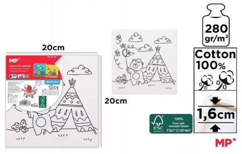 Płótno dziecięce do kolorowania 20x20cm Płótno dziecięce do kolorowania 20x20cm