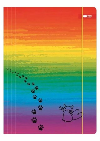 Teczka A4 z gumką Miaow tęcza HAPPY COLOR