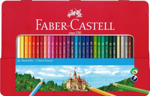 Kredki ołówkowe Zamek Faber-Castell 36 szt. w opakowaniu metalowym Kredki ołówkowe Zamek Faber-Castell 36 szt. w opakowaniu metalowym