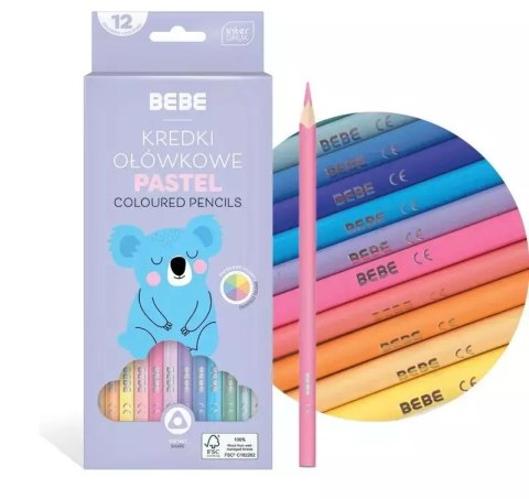 Kredki ołówkowe trójkątne BB Pastel 12 kolorów Kredki ołówkowe trójkątne BB Pastel 12 kolorów