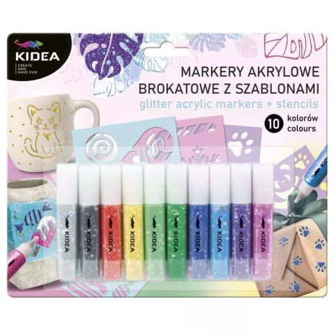 Marker Akryl Brok 10 kolorów Szablony Derform Kidea B/c Marker Akryl Brok 10 kolorów Szablony Derform Kidea B/c