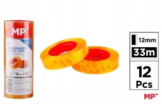 Taśma samoprzylepna przezroczysta 12mmx33m 12szt