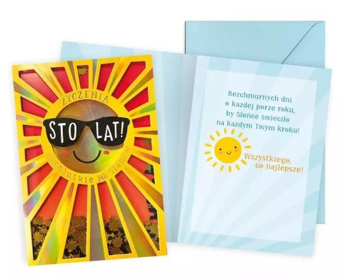 Karnet B6 konfetti Urodziny słońce Karnet B6 konfetti Urodziny słońce