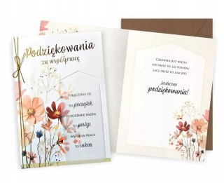 Karnet podziękowania za współpracę kwiatki