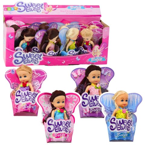 Mini Laleczka Wróżka Elf Niebieska Fioletowa Różowa Mix 11,5cm Mini Laleczka Wróżka Elf Niebieska Fioletowa Różowa Mix 11,5cm