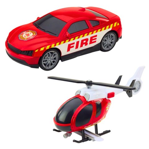 Zestaw Straż Ciężarówka Helikopter Samochód Światła Dźwięki Zestaw Straż Ciężarówka Helikopter Samochód Światła Dźwięki