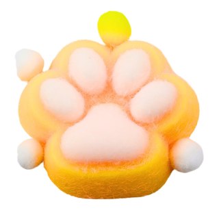 Gniotek Kocia Łapka Zabawka Antystresowa Sensoryczna Sierść Squishy Żółta