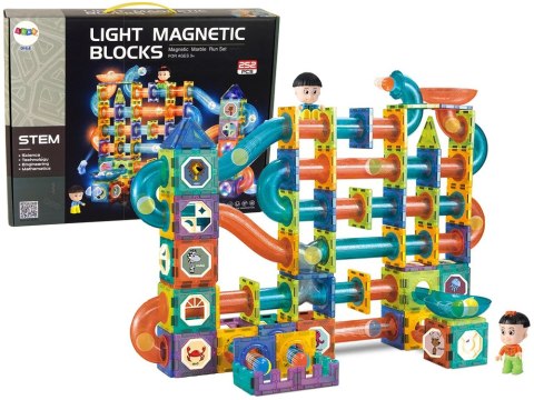 Świecąca Zjeżdżalnia Dla Kulek Klocki Magnetyczne 252 Elementy Świecąca Zjeżdżalnia Dla Kulek Klocki Magnetyczne 252 Elementy