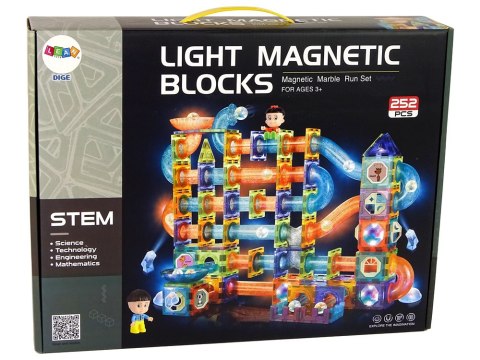 Świecąca Zjeżdżalnia Dla Kulek Klocki Magnetyczne 252 Elementy Świecąca Zjeżdżalnia Dla Kulek Klocki Magnetyczne 252 Elementy