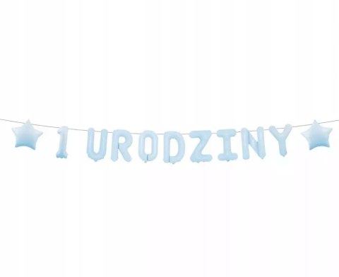Girlanda papierowa 1 URODZINY, niebieska, 1,5 m. Girlanda papierowa 1 URODZINY, niebieska, 1,5 m.